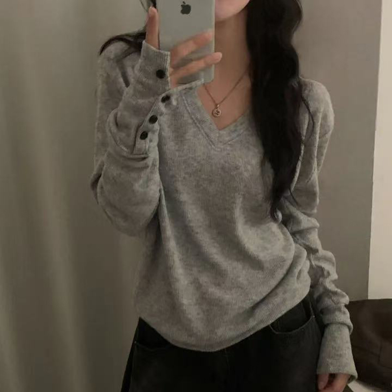 Street Fashion Korea - MEXZT Streetwear gris pull femmes mode