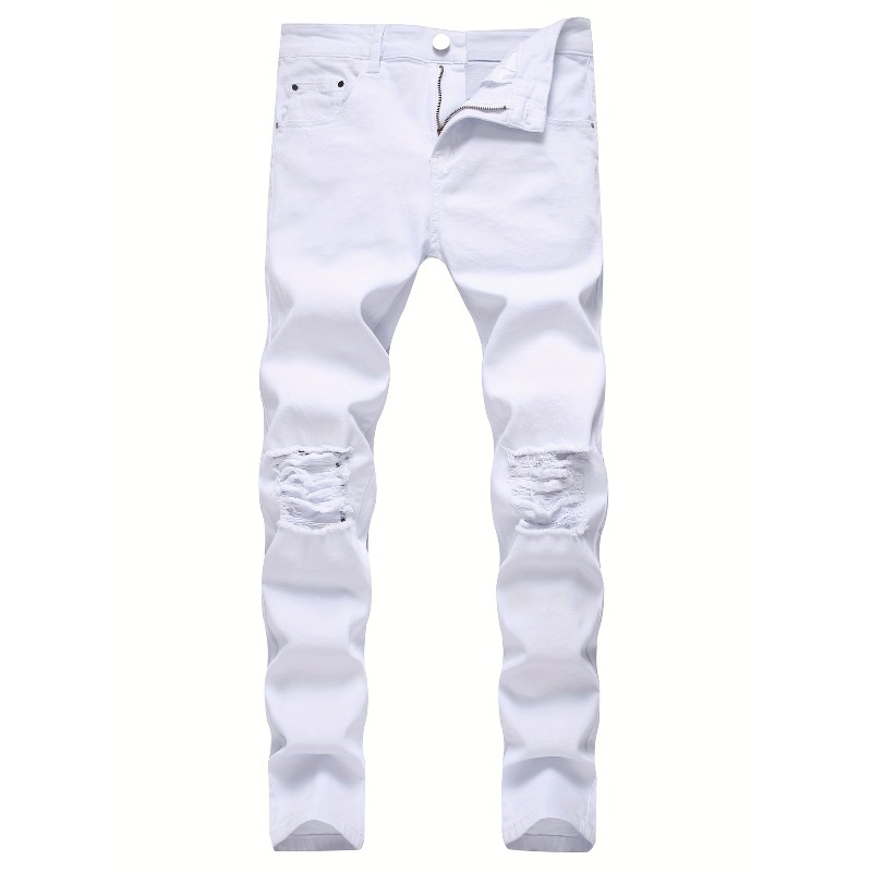 Distressed Jean Rip - Jeans skinny stretch déchirés pour hommes,