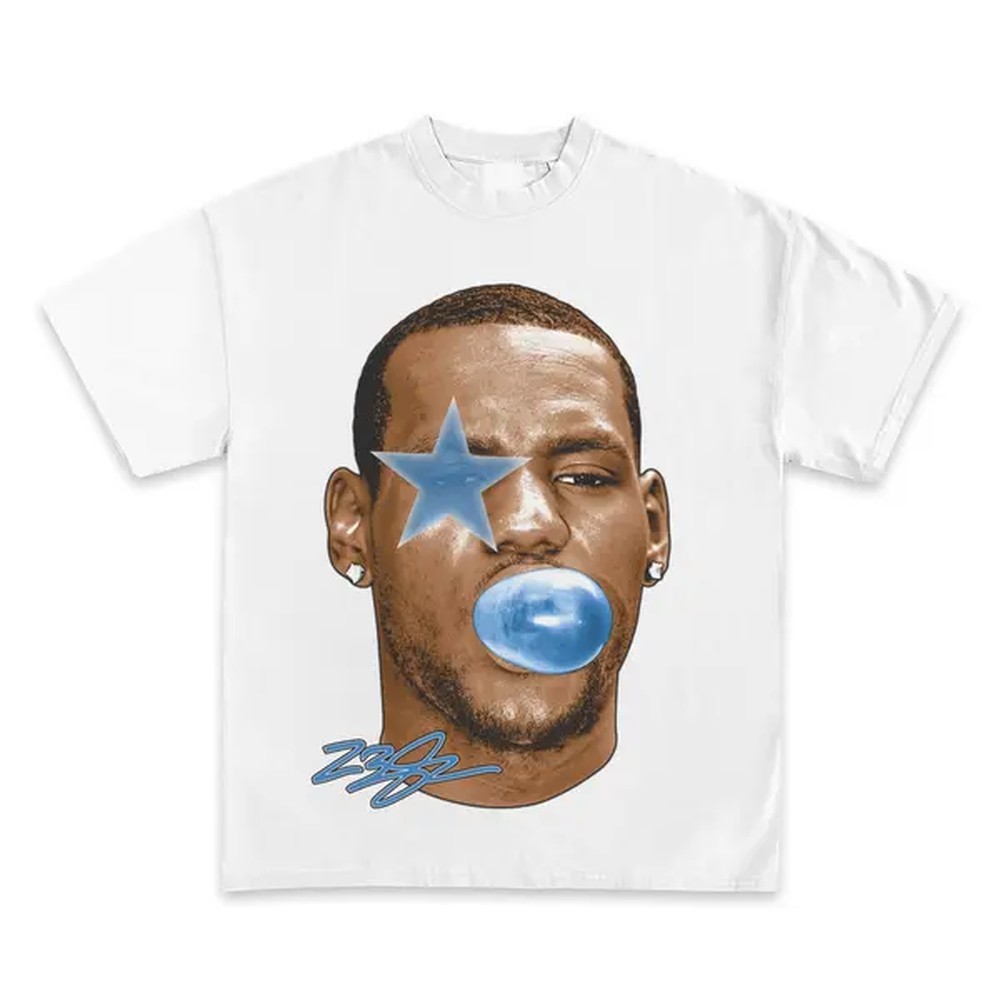 Street Fashion Mood - T-shirt graphique Lebron James Bubble Gum