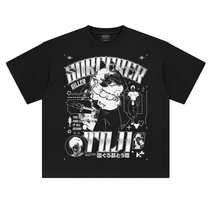 Street Fashion Model - T-shirt graphique Jujutsu Kaisen Toji Fushiguro