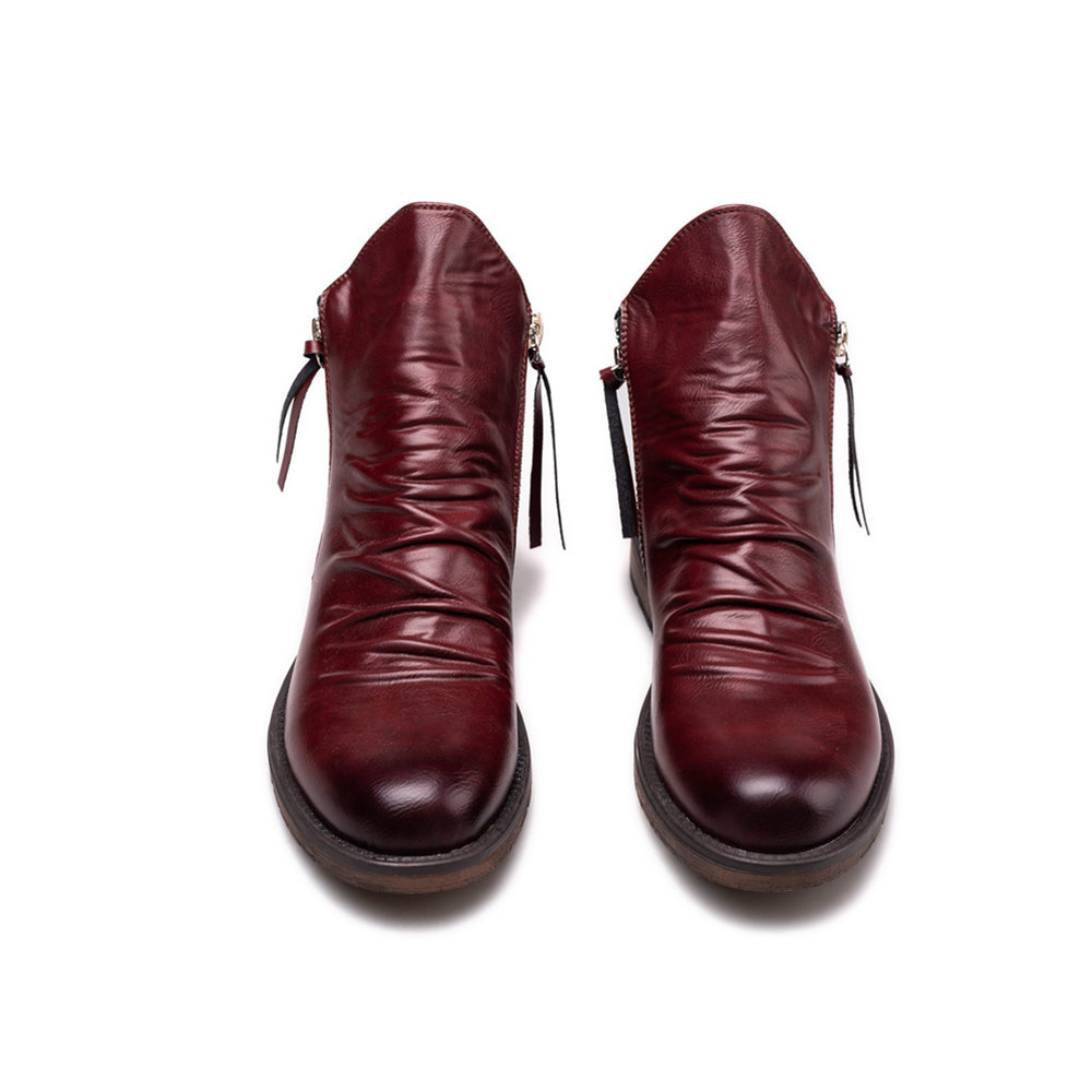 Street Fashion Plus Size - Bottes de moto vintage en cuir