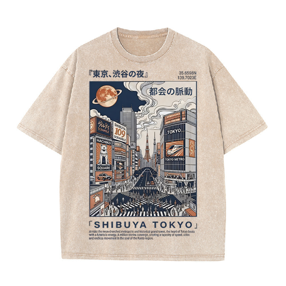 Street Fashion Shibuya - T-shirt décontracté oversize à manches courtes,