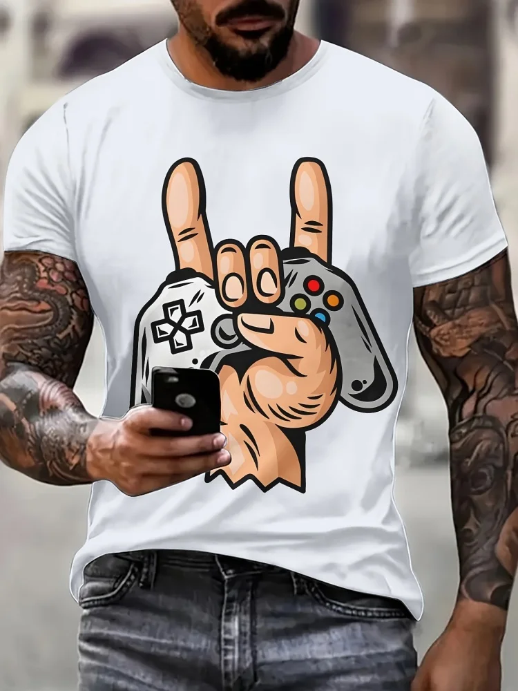 Street Fashion Videos - T-shirt graphique tendance pour homme, manches