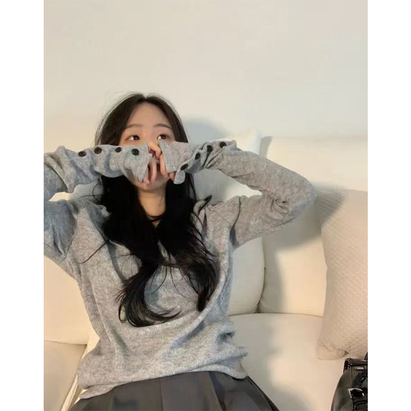 MEXZT Streetwear gris pull fem - Street Fashion Korea avis et prix