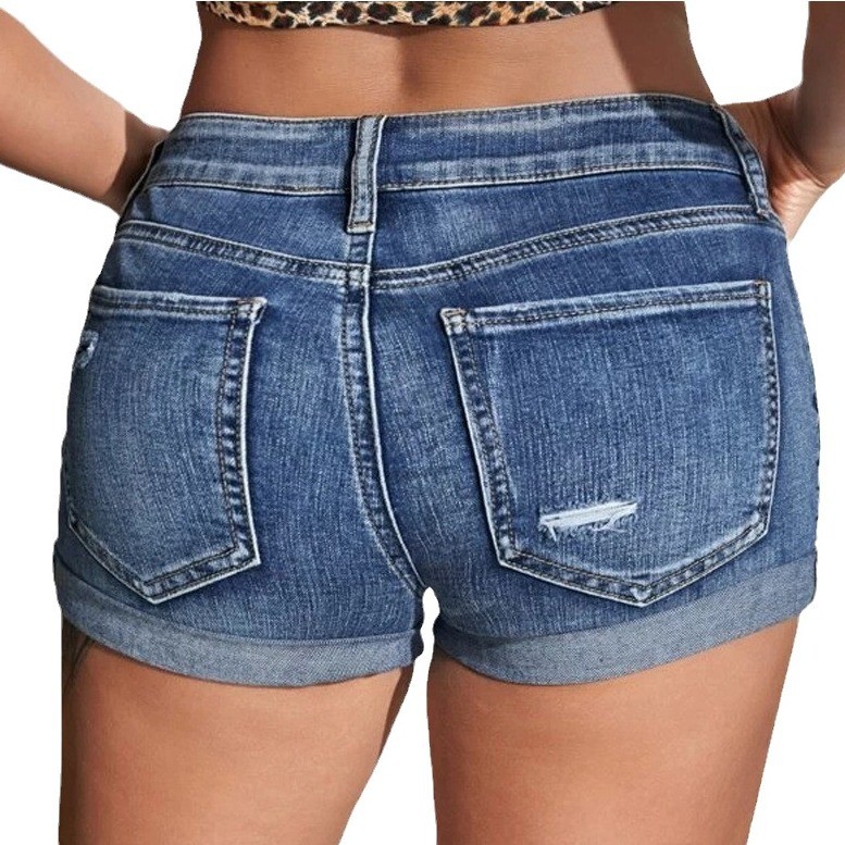 Short en jean délavé taille ha - Distressed Jean Rip avis et prix