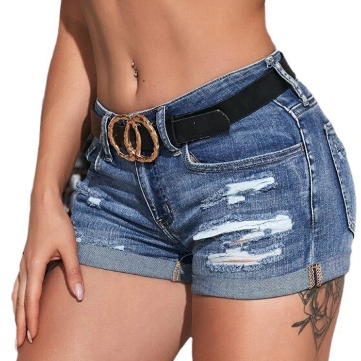 Short en jean délavé taille ha - Distressed Jean Rip avis et prix