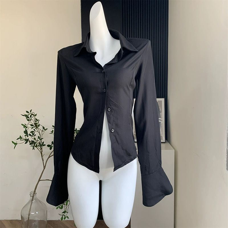 Gidyq-Chemises bandage noires  - Street Fashion Korea avis et prix