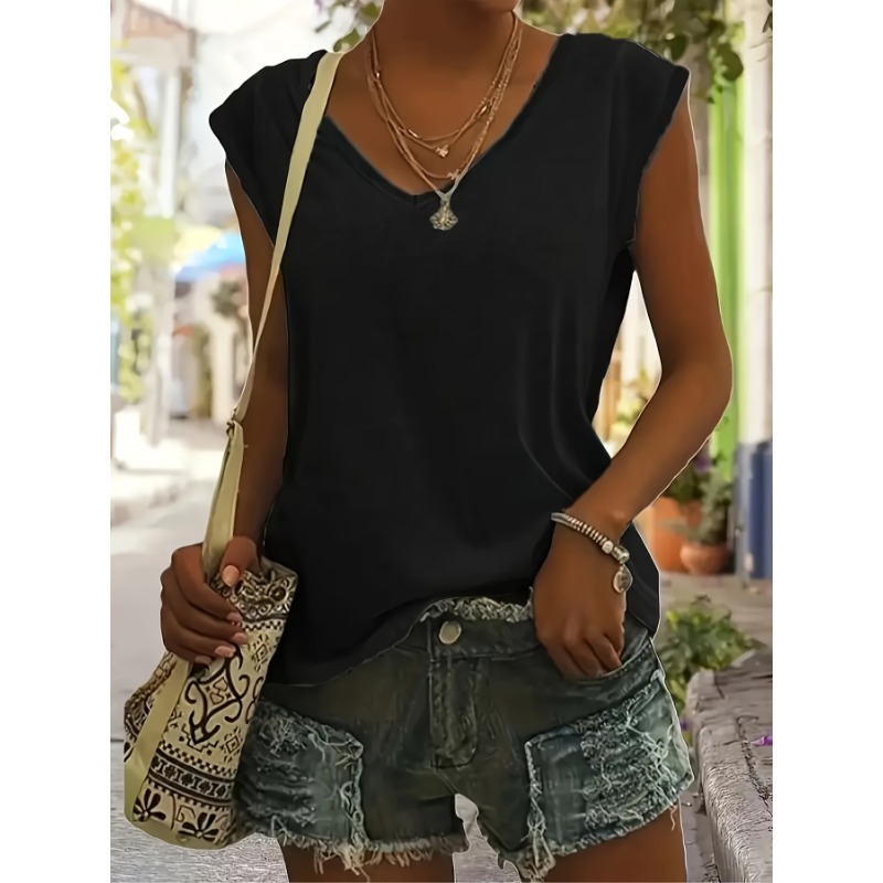T-Shirt sans manches à col en  - Street Fashion Plus Size avis et prix