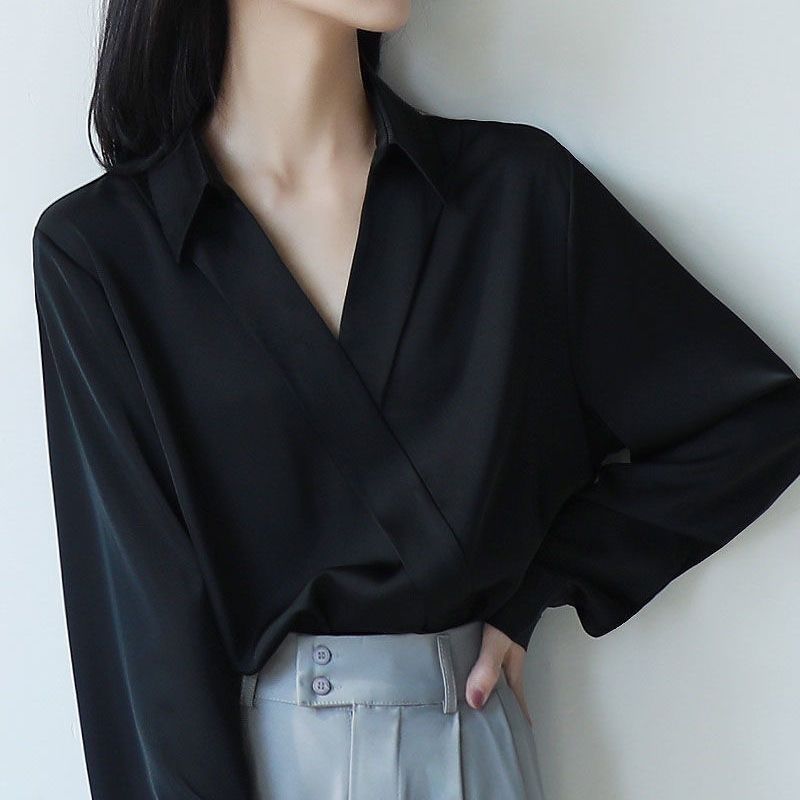 Gidyq-Chemises noires en mouss - Street Fashion Korea avis et prix