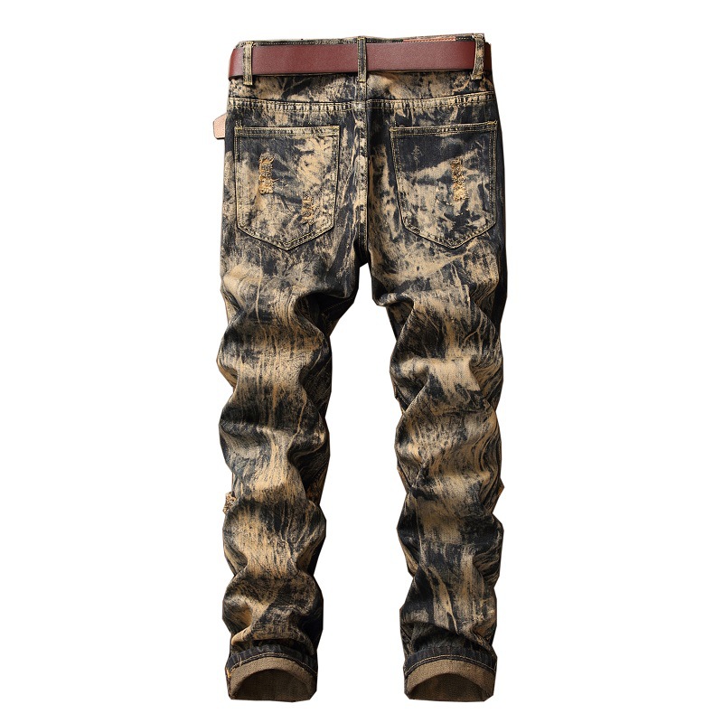 Jean droit vintage américain p - Distressed Jean Rip avis et prix
