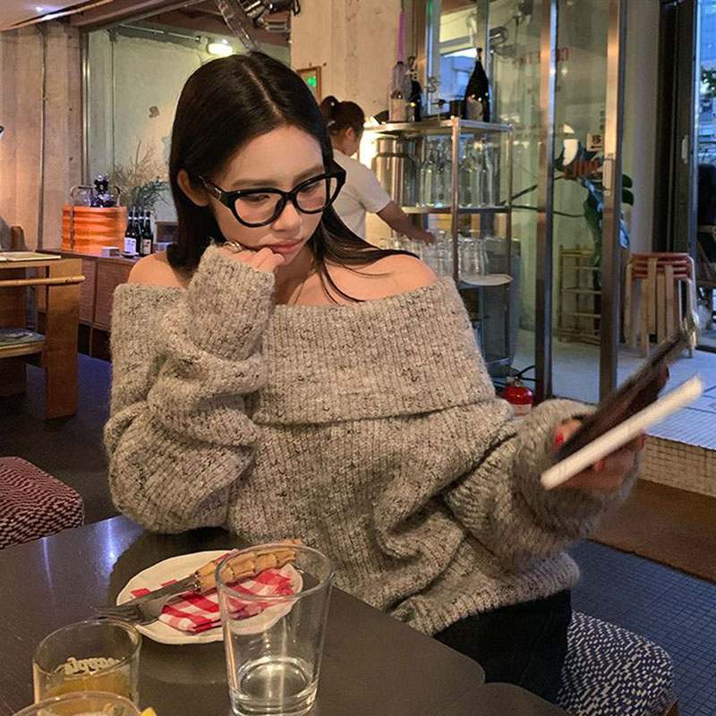 Pull élégant à épaules dénudée - Street Fashion Korea avis et prix