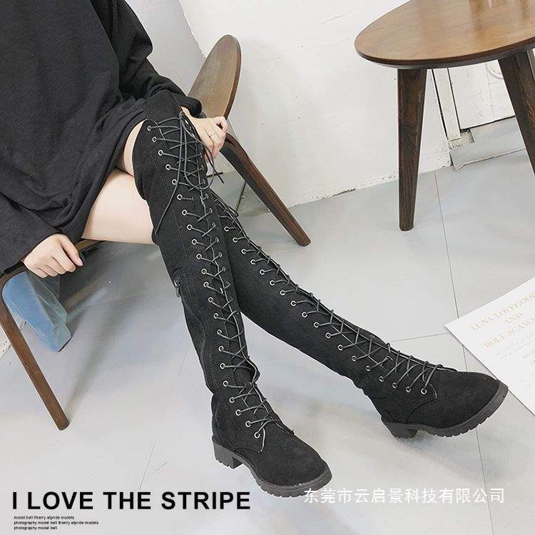 Bottes plates à lacets au-dess - Street Fashion Plus Size avis et prix