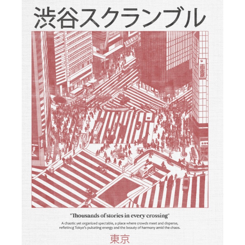 T-shirt à motif Shibuya Crossr - Street Fashion Shibuya avis et prix