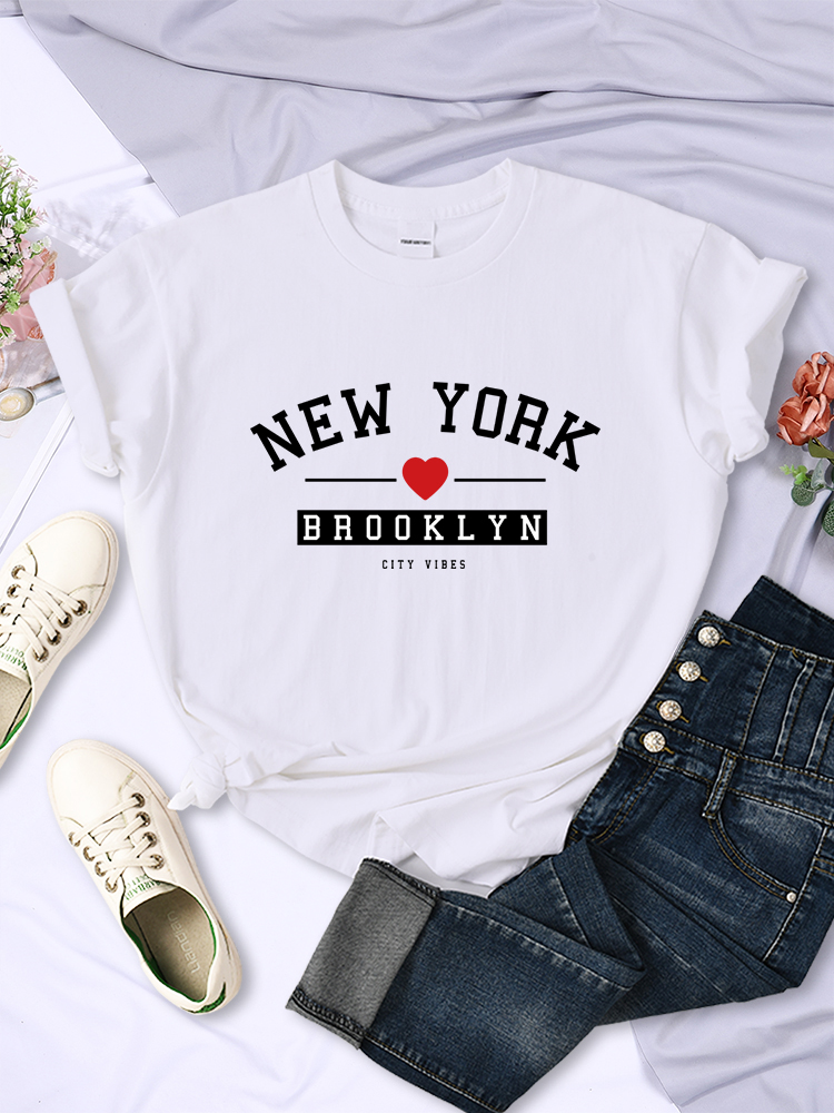 T-shirt à imprimé lettres New  - Street Fashion Of New York avis et prix