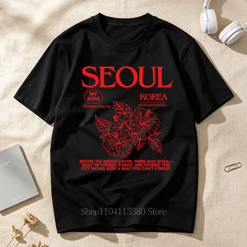 T-shirts imprimés hibiscus sty - Street Fashion Of Seoul avis et prix