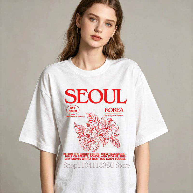 T-shirts imprimés hibiscus sty - Street Fashion Of Seoul avis et prix