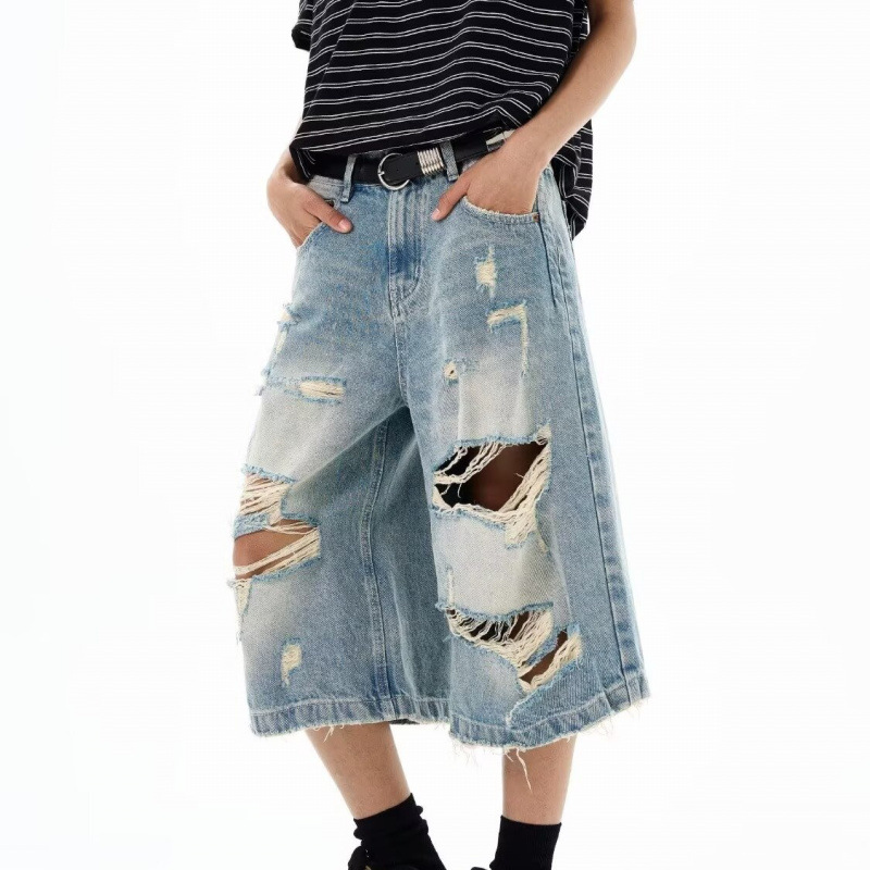 Nouveaux shorts en jean vintag - Distressed Jean Rip avis et prix
