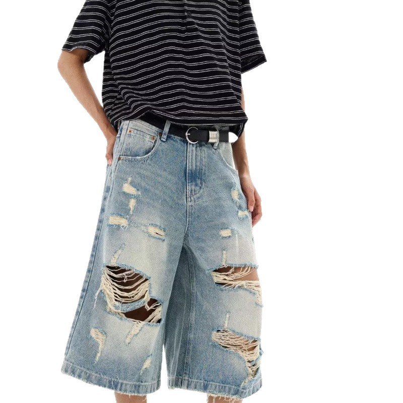 Nouveaux shorts en jean vintag - Distressed Jean Rip avis et prix